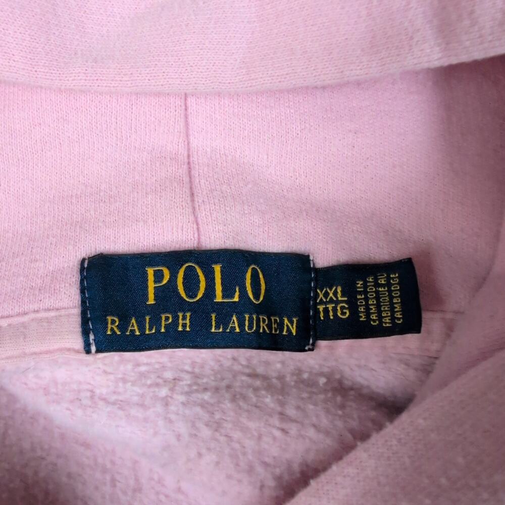 Polo Ralph Lauren Hoodie Womens XXL Pink Fleece Pullover Sweatshirt POLO 1992 - Picture 4 of 6